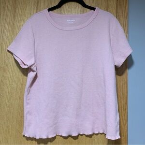 Old Navy Short-Sleeve Cropped Lettuce-Edge Waffle-Knit T-Shirt - Size XL
